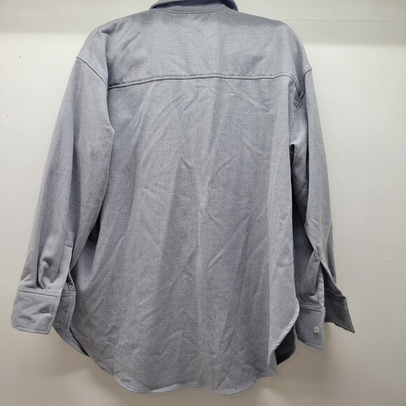 H&M Mens Gray Longsleeve Button Front Shacket Shirt Size Medium - Picture 7 of 7